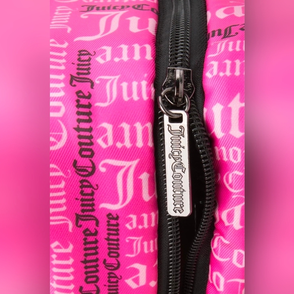 Juicy Couture FuchsiatBlack Logo Print Toiletry/cosmetic Bag. New - Picture 5 of 7